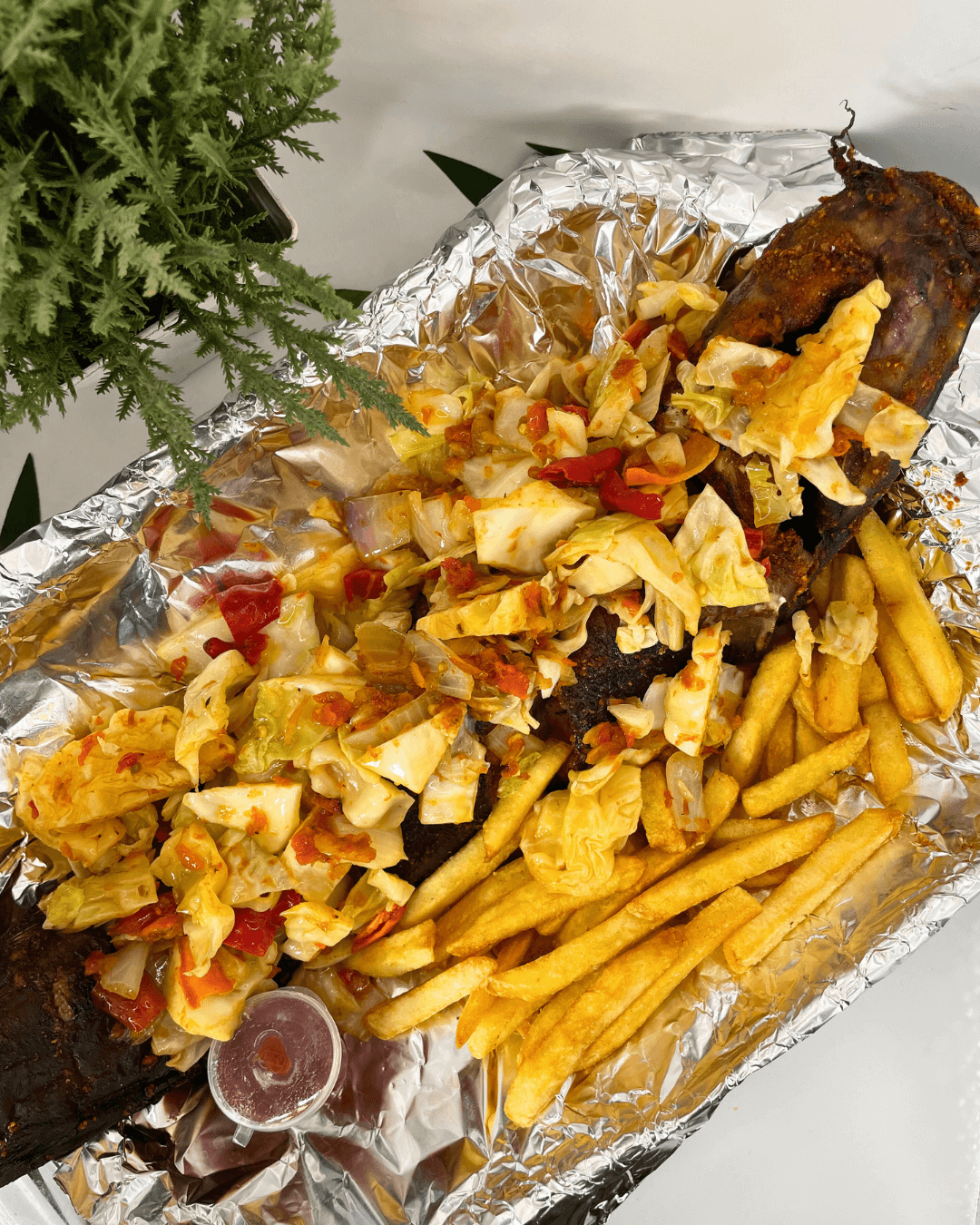 Grilled catfish and fries